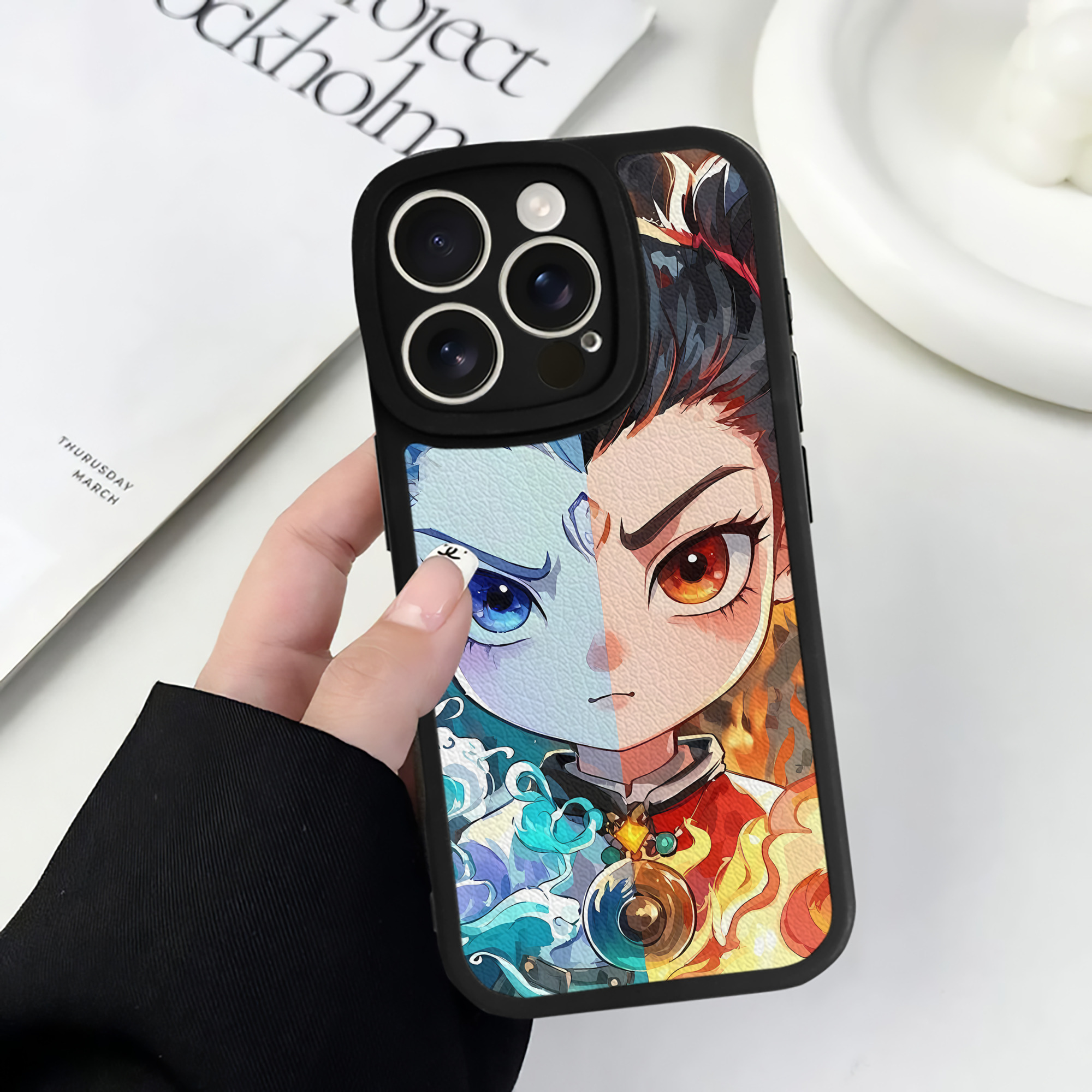 （画像用） Ne Zha 2 ナタ 魔童の大暴れ 【iPhone 16シリーズ対応】シリコンスマホケース（レザー調） 材質：シリコン